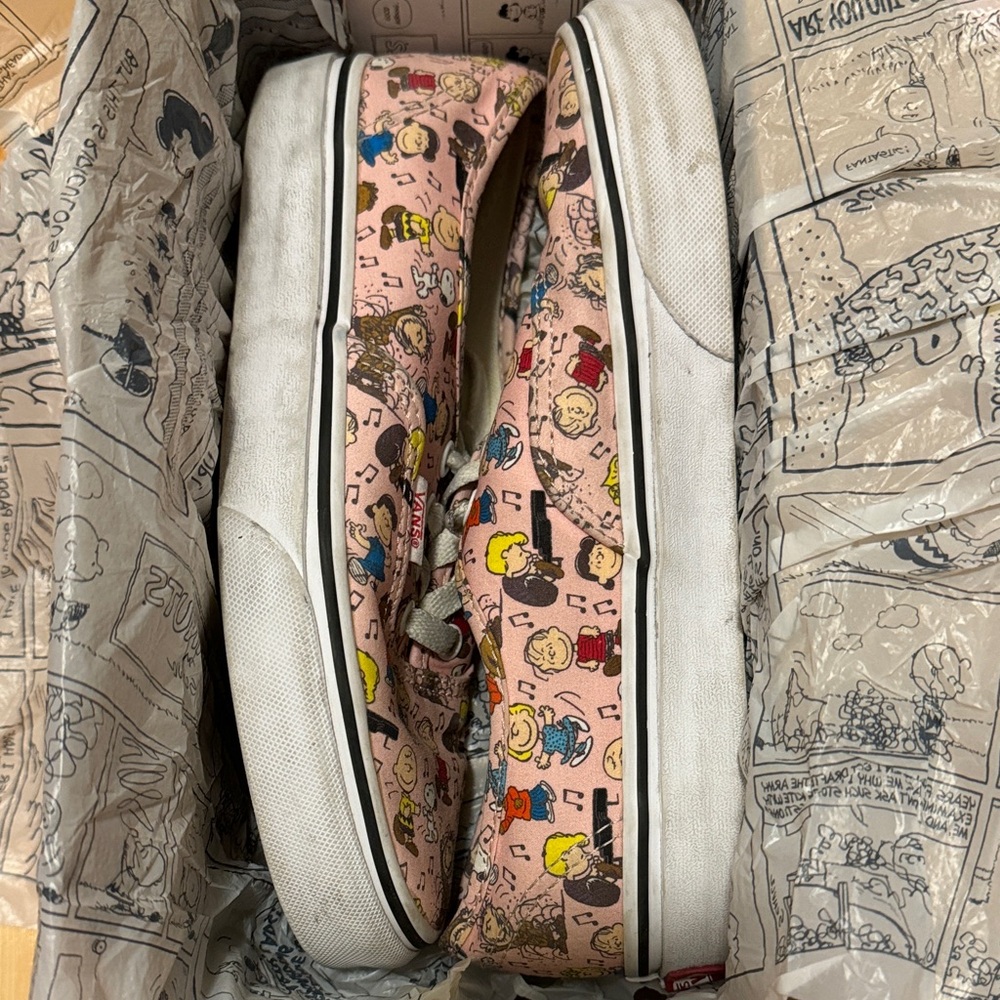 Vans Pink Cartoon Slip-On Kids Sneakers